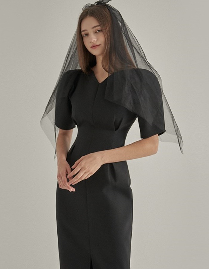 [착한할인]럭셔리 하객룩 셀프웨딩 화이트 드레스 르네 원피스 (블랙,화이트 2컬러)